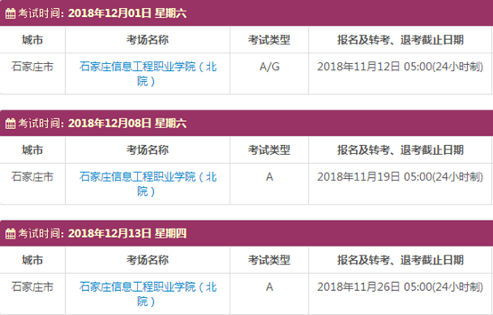 河北12月雅思考试时间表