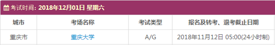 重庆12月雅思考试时间