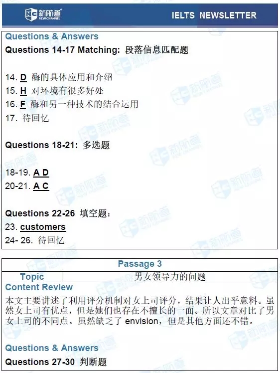 雅思机经考试回忆