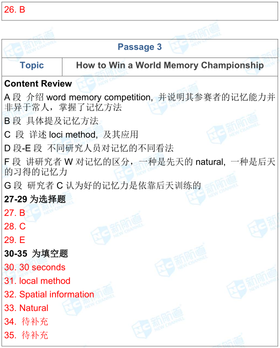 雅思考试机经