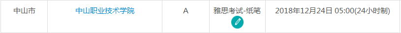 2019年1月中山市雅思考试时间及考点信息
