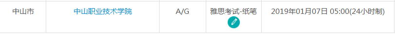 2019年1月中山市雅思考试时间及考点信息