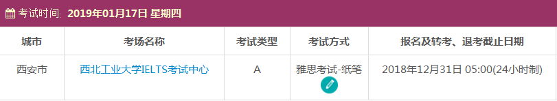 2019年1月西安雅思考试时间及考点信息