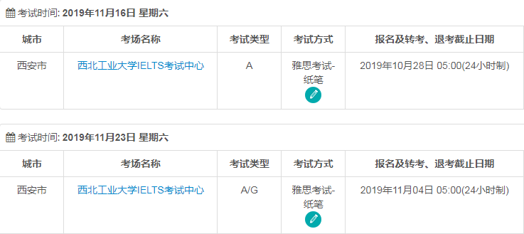 陕西雅思考试时间及考点