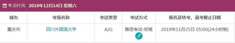 重庆雅思考试时间及考点