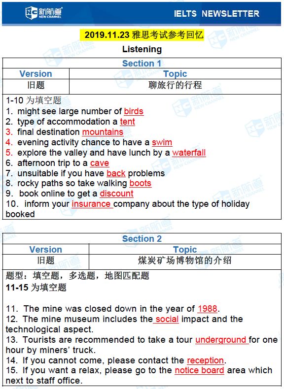 11.26雅思考试机经