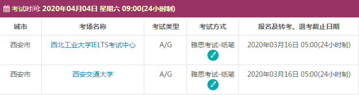 4月西安雅思考试时间及考点信息