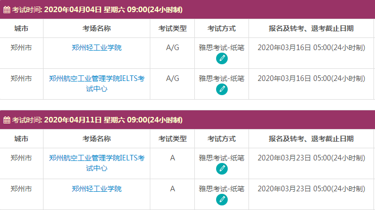 4月郑州雅思考试时间及考点信息
