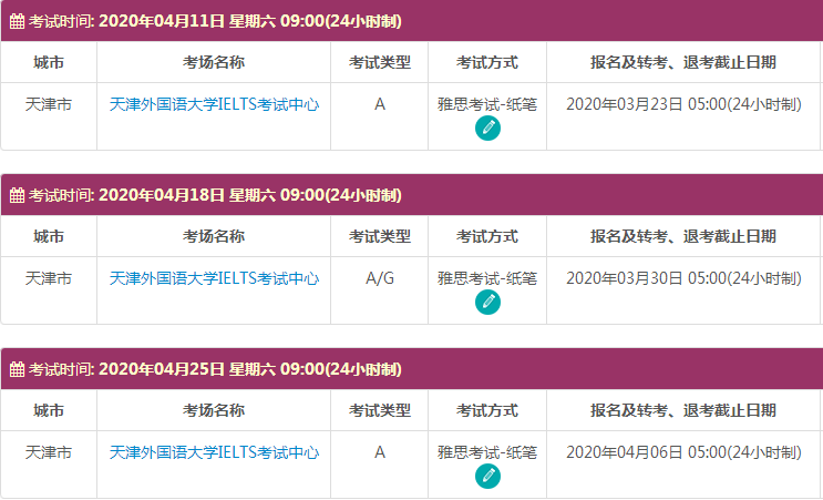 4月天津雅思考试时间及考点信息