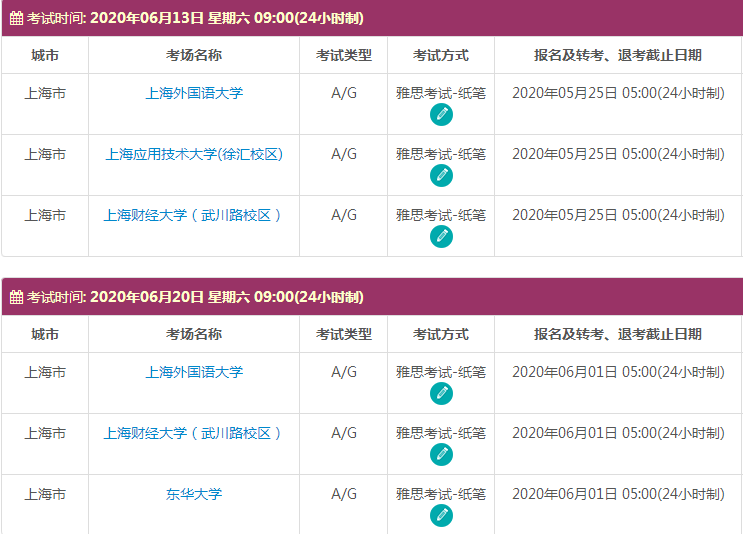 6月上海雅思考试时间及考点信息