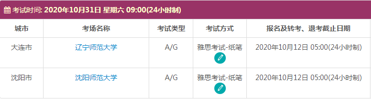 10月辽宁雅思考试时间及考点信息