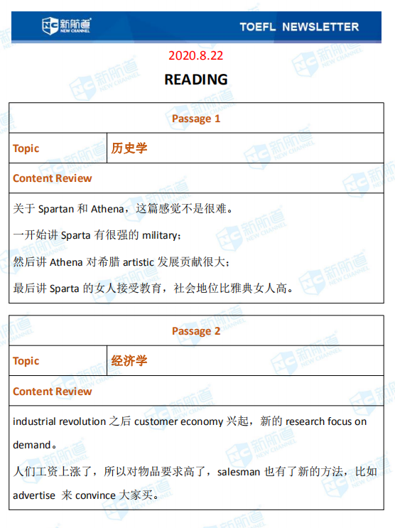 8.22托福考试机经 8.22托福考试机经