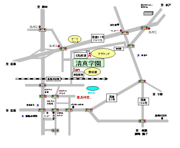 日本SAT考点之清真学园高等学校周边路线图